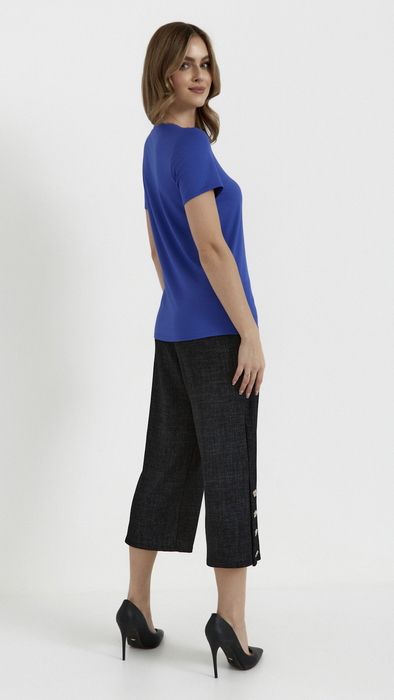 Kornblumenblaue Damen-T-Shirt, kurzärmeliges Damen-T-Shirt