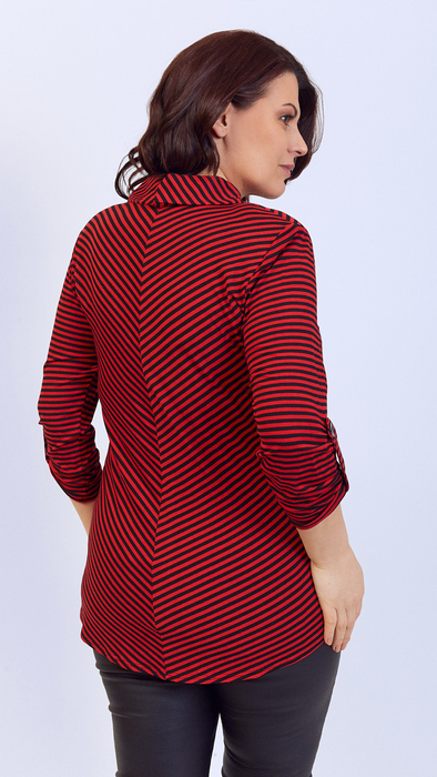 Elegante Tunika-Bluse für Damen mit schwarzen Streifen