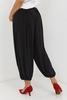 Black women's high-waist, loose trousers with pleats