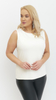 Elegant women's white sleeveless blouse