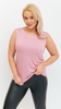 Różowa bluzka damska elegancka bez rękawów