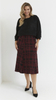 Women's red long warm checkered skirt