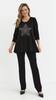 Black women's tunic, loose blouse, elegant viscose star