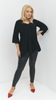 Black women's tunic elegant bell sleeve blouse
