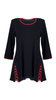 Black elegant women's tunic decorated with a unique trimming plait