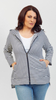 Women's sweatshirt zipped into stripes