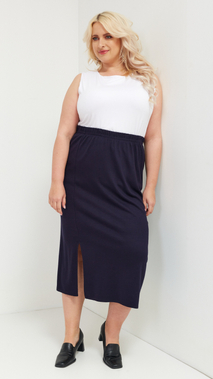 Navy blue Straight Long  Skirt