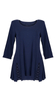 Elegant navy blue women's tunic decorated with braids with trimmings
