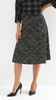 Gray and black women's long skirt with checkered pattern mix