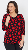 Women's tunic loose blouse with red circles
