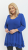 Cornflower blue women's tunic loose elegant blouse