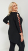 Women's black embellished tunic loose blouse