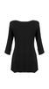 Black tunic adorned with an unique trimming plait