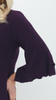 Purple tunic for women elegant bell sleeve blouse