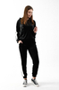 Dres damski czarny welurowy modny komplet dresowy