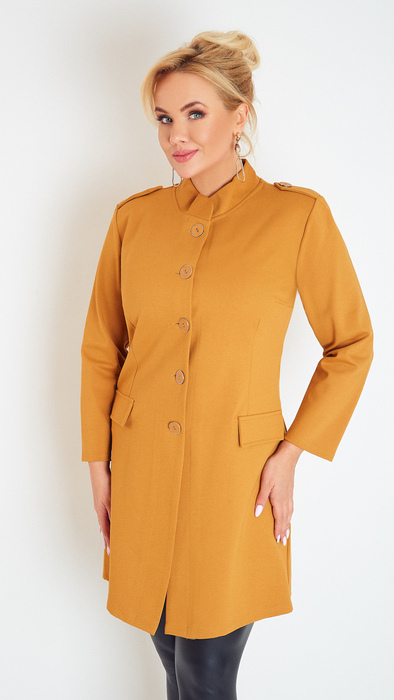 Honey mustard light women's spring-autumn fastened coat