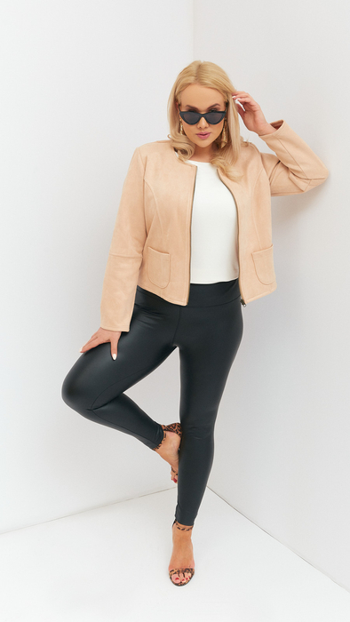 Frühlingslederjacke für Damen in Puderrosa