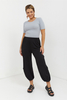 Black wide women's high-waist Aladdin pants