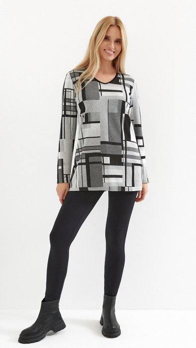 Gray warm tunic for women, autumn, thicker knit plus size