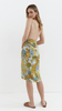 Blue women's pareo cap and midi beach dress