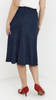 Women's navy blue flared midi skirt a la jeans
