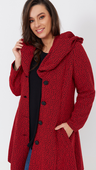 Women's winter autumn elegant coat with a hood