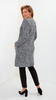 Women's grey button-up spring autumn Bouclé coat