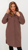 Brown women's coat with hood for spring and autumn