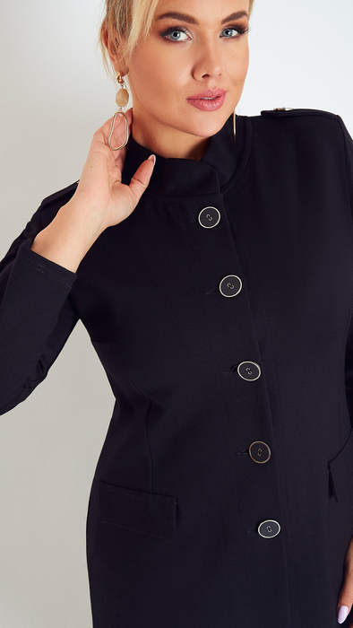 Black light women's coat fastened spring autumn