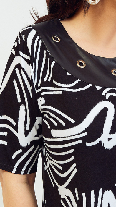 Women's black tunic with decorations