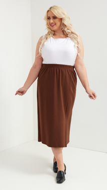Brown Straight Long Skirt