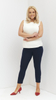 Navy blue stylish comfortable leggings with buttons