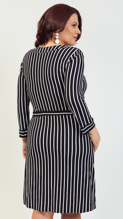 Women's black striped spring summer dress