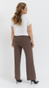 Beige Damenhose Weite Lockere Hose mit Taschen