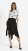 Women's black long flared midi skirt