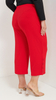 Red straight women's trousers 3/4