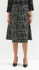 Gray and black women's long warm skirt with an elastic band