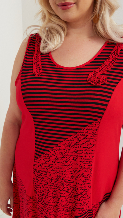 Elegant women's red tunic sleeveless