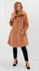 Women's beige alpaca winter coat with a collar