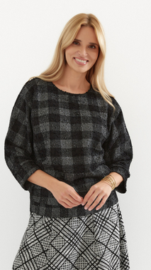 Bluzka damska w kratkę sweter damski kimono