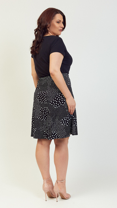 Women's black skirt with white dots short