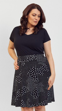 Women's black skirt with white dots short