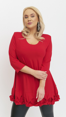 Ladies' red tunic loose elegant blouse