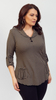 Women's tunic elegant blouse with black stripes