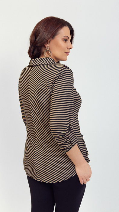 Elegante Tunika-Bluse für Damen mit schwarzen Streifen