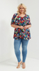 Women's tunic loose blouse elegant pattern flowers