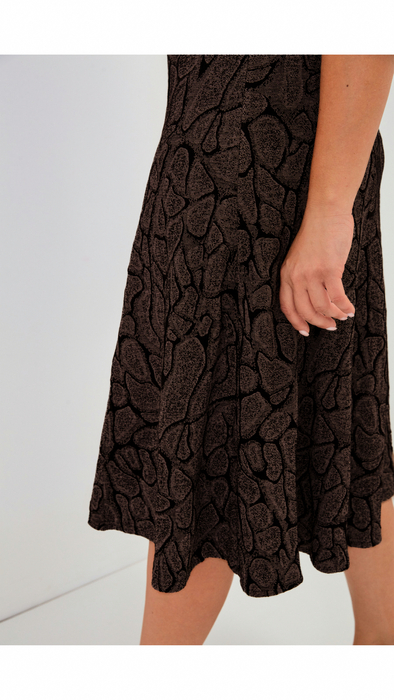 Women's long patterned skirt with brown stones