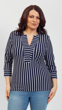 Navy blue elegant blouse for women