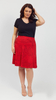 Women's red short skirt with black dots