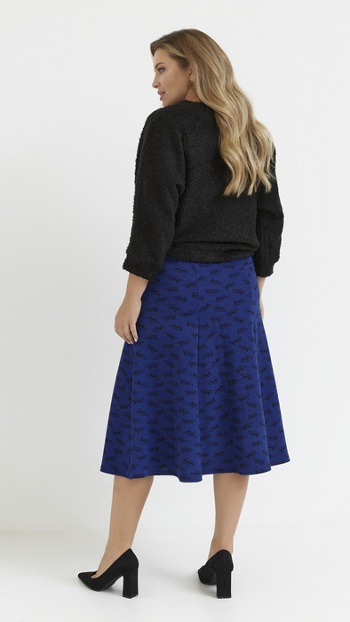 Women's long warm cornflower skirt with hats
